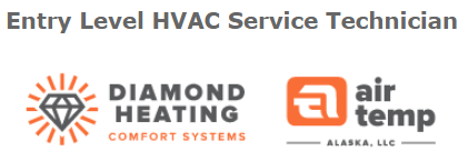 Diamond Heating and Air Temp Entry Level HVAC Service Technician Anchorage, AK